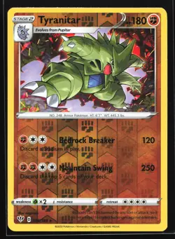 Tyranitar 088/189 SWSH03: Darkness Ablaze Reverse Holo Rare Pokemon Card - Image 1