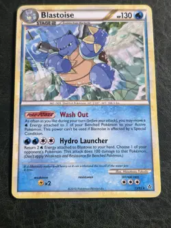 Pokemon Blastoise 13/95 Heartgold & Soulsilver 130 HP Rare Stage 2 Card - Image 1