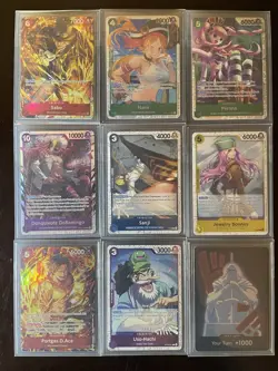 One Piece CCG Mixed Set 9-Card Holo/Foil Lot - Image 1