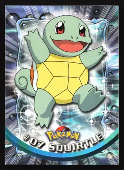 Squirtle 7 Topps Series 1 TV Animation Blue Logo Pokemon Card - Image 1