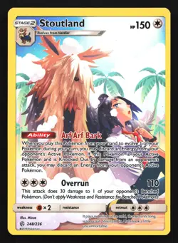 Stoutland 248/236 SM - Cosmic Eclipse Secret Rare Pokemon Card - Image 1