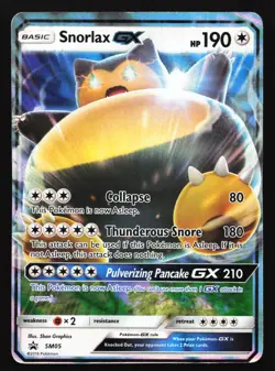 Snorlax GX SM05 Sun & Moon Black Star Promo Pokemon Card - Image 1