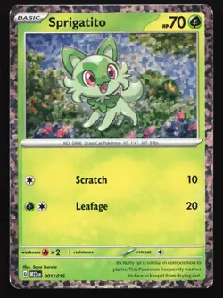 Sprigatito 001/015 McDonald's 2023 Promo Pokemon Card - Image 1
