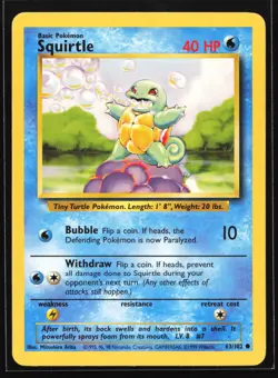 Squirtle 63/102 Base Set Common Pokemon Card - Image 1
