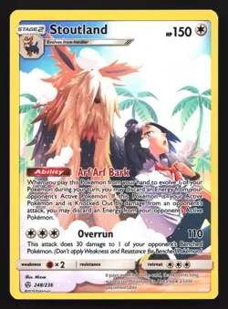 Stoutland 248/236 SM - Cosmic Eclipse Secret Rare Pokemon Card - Image 1