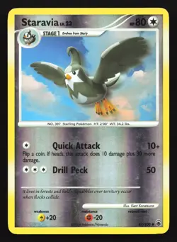 Staravia 47/100 Majestic Dawn Reverse Holo Pokemon Card - Image 1
