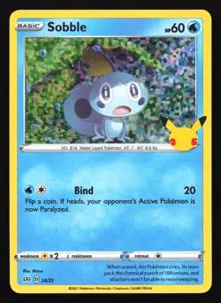 Sobble 24/25 McDonald's 25th Anniversary Promo Holo Pokemon Card - Image 1