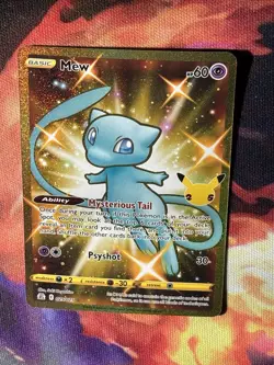 Pokemon TCG Mew 025/025 Celebrations Full Art Ultra Rare Holo NM 2021 Hp 60 Gold - Image 5