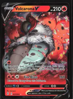 Volcarona V 021/203 SWSH07: Evolving Skies Ultra Rare Pokemon Card - Image 1
