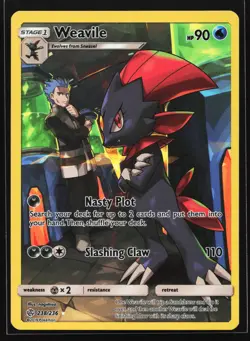 Weavile 238/236 SM - Cosmic Eclipse Secret Rare Pokemon Card - Image 1
