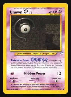 Unown [C] 57/105 Neo Destiny Uncommon Pokemon Card - Image 1