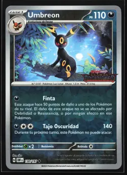 Umbreon (Obsidian Flames Stamped) 130/197 Reverse Holo SPANISH Promo Pokemon - Image 1