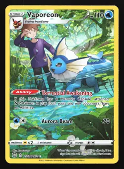Vaporeon TG02 SWSH09: Brilliant Stars Trainer Gallery Ultra Rare Pokemon Card - Image 1