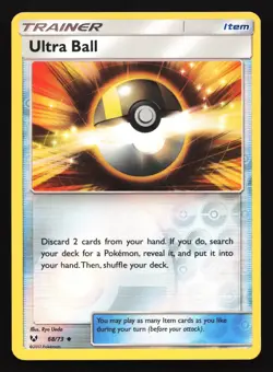 Ultra Ball 68/73 Shining Legends Reverse Holo Pokemon Card - Image 1