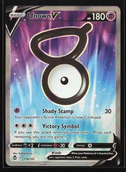 Unown V (Full Art) 176/195 SWSH12: Silver Tempest Ultra Rare Pokemon Card - Image 1