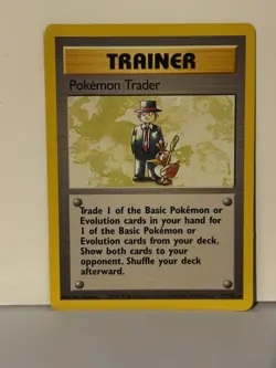 Pokemon Trader Non Holo 077/102 Base Set NM Pokemon Fast Ship - Image 1