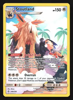 Stoutland 248/236 SM - Cosmic Eclipse Secret Rare Pokemon Card - Image 1