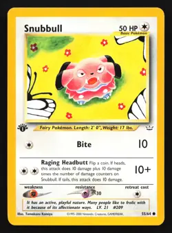 Snubbull 55/64 Neo Revelation 1st Edition Common Pokemon Card - Image 1