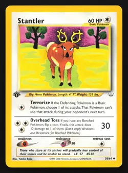 Stantler 38/64 Neo Revelation 1st Edition Uncommon Pokemon Card - Image 1