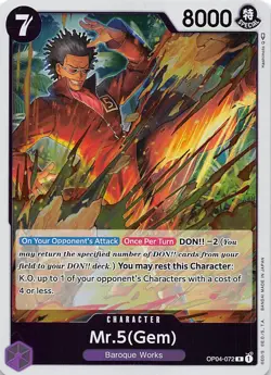 Mr.5 (Gem) Foil OP04-072 Kingdoms of Intrigue One Piece - Image 1