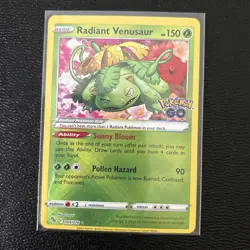 Pokemon TCG Radiant Venusaur Card 004/078 NM/Mint Condition 2022 - Image 1