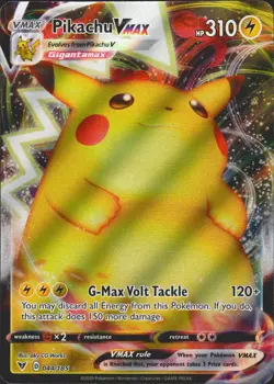 Pikachu VMAX 044/185 Holo Ultra Rare SWSH04: Vivid Voltage Pokemon Card NM - Image 1