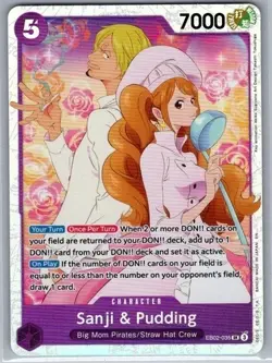 Sanji & Pudding EB02-035 SR English Anime 25th Collection - One Piece Card - NM - Image 1