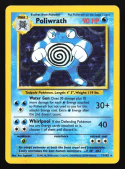 Poliwrath 13/102 Base Set Holo Rare Pokemon Card - Image 1