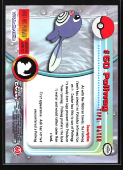 Poliwag 60 Topps Chrome Series 1 TV Animation Foil Pokemon Card - Image 2