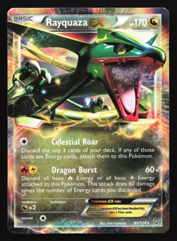 Rayquaza EX 85/124 Dragons Exalted Ultra Rare Pokemon Card - Image 1