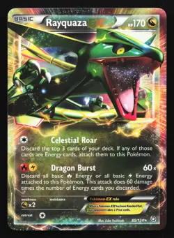 Rayquaza EX 85/124 Dragons Exalted Ultra Rare Pokemon Card - Image 1