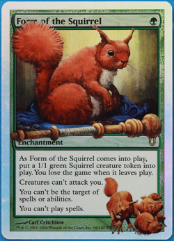 Form of the Squirrel FOIL Unhinged NM Green Rare MTG CARD (ID# 508102) ABUGames - Image 1