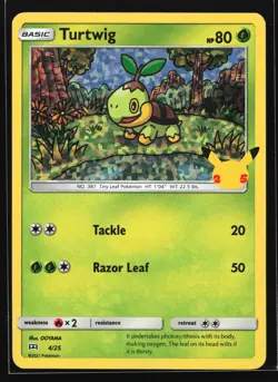 Turtwig 4/25 McDonald's 25th Anniversary Holo Promo Pokemon Card - Image 1