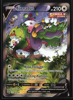 Tornadus V (Alt Art) 185/198 SWSH06: Chilling Reign Ultra Rare Pokemon Card - Image 1