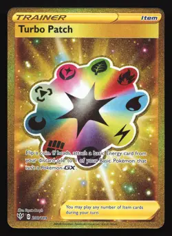 Turbo Patch 200/189 SWSH03: Darkness Ablaze Gold Secret Rare Pokemon Card - Image 1