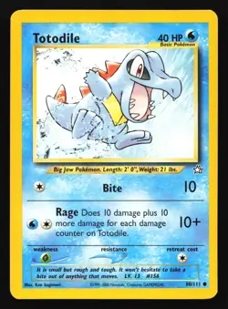 Totodile 80/111 Neo Genesis Common Pokemon Card - Image 1