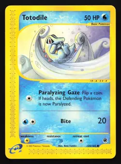 Totodile 135/165 Expedition Common Pokemon Card - Image 1