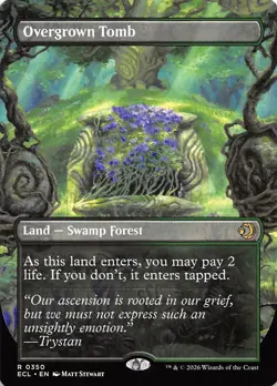 Overgrown Tomb Borderless 350 Lorwyn Eclipsed Magic the Gathering - Image 1