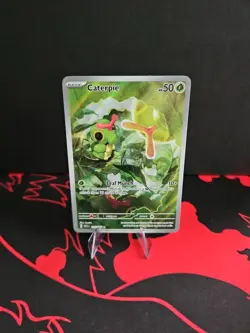 Caterpie 172/165 Scarlet & Violet 151 Illustration Rare Pokemon Card - Image 1