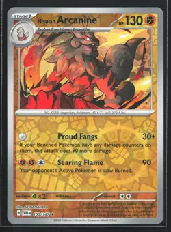 Pokemon Hisuian Arcanine 100/167 Twilight Masquerade Reverse Holo Rare NM - Image 1