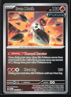 Pokemon Iron Moth 028/182 Paradox Rift Reverse Holo Rare NM - Image 1