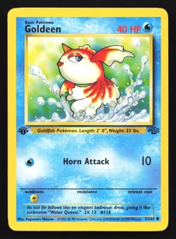 Pokemon Goldeen 53/102 WotC Jungle 1st Edition Common LP - Image 1