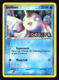Pokemon Goldeen 61/107 EX Deoxys Stamped Reverse Holo - Image 1