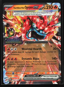 Pokemon Hearthflame Mask Ogerpon ex 040/167 Twilight Masquerade Stamped Promo NM - Image 1