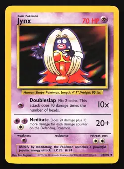 Pokemon Jynx 31/102 WotC Base Set Unlimited Uncommon - Image 1