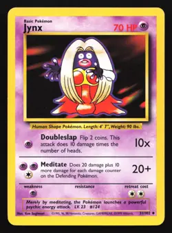 Pokemon Jynx 31/102 WotC Base Set Unlimited Uncommon - Image 1
