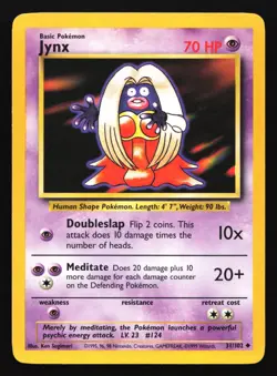 Pokemon Jynx 31/102 WotC Base Set Unlimited Uncommon - Image 1