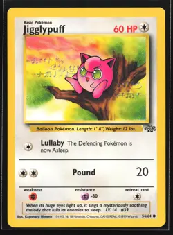 Pokemon Jigglypuff 54/64 WotC Jungle Unlimited Common NM - Image 1