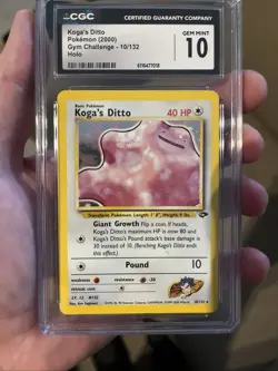 2000 Pokemon Gym Challenge Unlimited Koga's Ditto Holo Rare #10 CGC Gem Mint 10 - Image 2