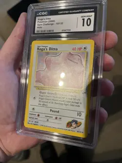 2000 Pokemon Gym Challenge Unlimited Koga's Ditto Holo Rare #10 CGC Gem Mint 10 - Image 3